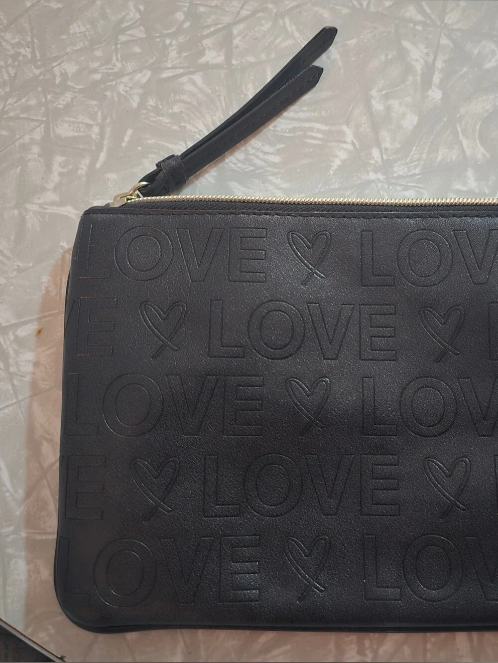 Victoria's Secret - Black Faux Patent Clutch/ Makeup Bag! NWOT